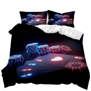 Poker Face RGB Style 3D Printed King Bed Duvet Cover Set