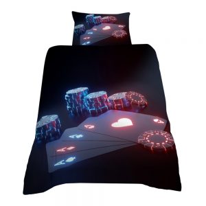 Poker Face RGB Style 3D Printed Single Bed Duvet Cover Set