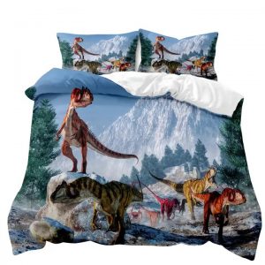 Exploring Dinosaurs 3D Printed Double Bed Duvet Cover Set